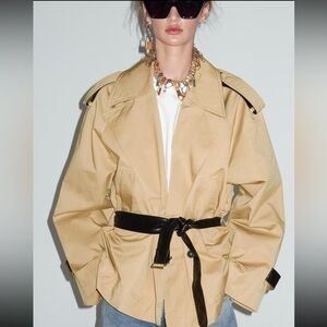 Cropped trench coat